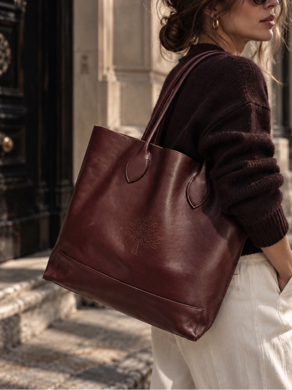Authentic Mulberry Blossom Tote Plum